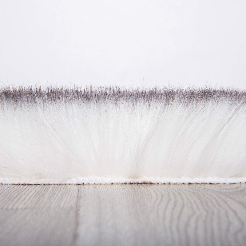 Carvapet 3x5 Faux Sheepskin Area Rug â€“ Soft Fluffy White with Black Tips 3 x 5 Plush Fur Carpet, Shaggy Floor Mat for Bedroom, Living Room, Sofa or Bedside Decor - Image 4
